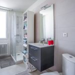 Zoom sur la vasque et la douche - Rénovation d'un appartement dans l'hypercentre de Strasbourg