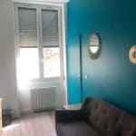 Salon rénové- sol et murs- rénovation complète d'un appartement à Lyon