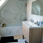 Rénovation d'une salle de bain à Chartres - baignoire et meuble vasque