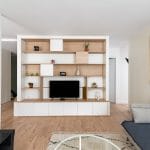 rénovation d'un appartement à Toulouse - séjour avec meuble télé