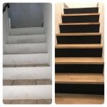 rénovation d'une maison à Cases-de-Pène - escalier avant et après travaux de rénovation