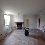 rénovation d'une maison à Veigné - séjour pendant travaux de rénovation