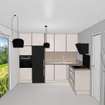 rénovation d'une cuisine à Villefranche-sur-Saône - plan 3D