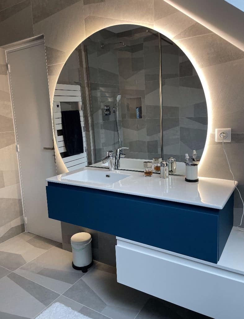 rénovation d'appartement à Orléans - salle de bain avec meuble vasque