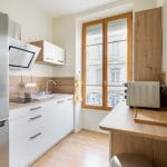 Cuisine aménagée - rénovation d'un appartement dans le 6ème arrondissement de Lyon