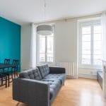 Salon rénové - rénovation d'un appartement dans le 6ème arrondissement de Lyon