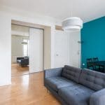 Zoom sur le salon après travaux - rénovation d'un appartement dans le 6ème arrondissement de Lyon