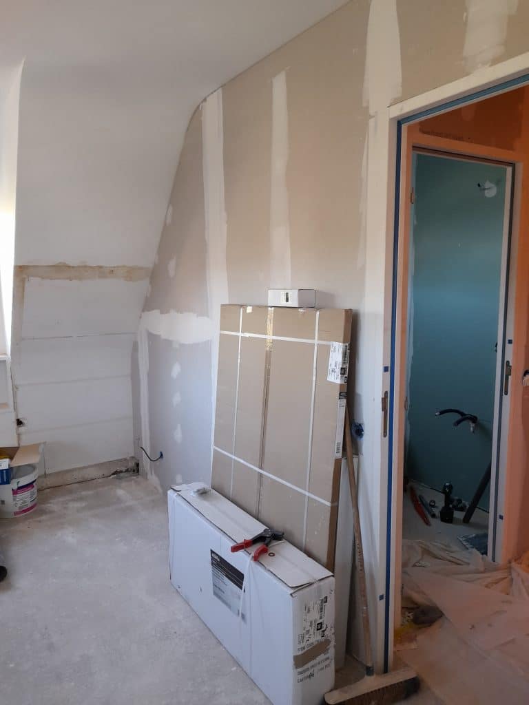 rénovation d'une salle de bain à Lambersart - salle de bain pendant