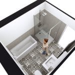 rénovation d'une salle de bain à Roubaix - plan 3D