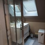 rénovation de deux salles de bains à Plouay - douche avec meuble vasque