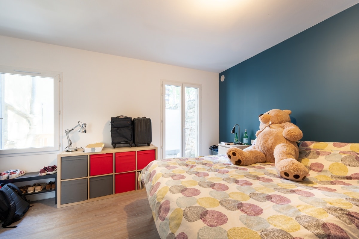 Chambre aménagée - Rénovation d'un appartement T2 à Montpellier