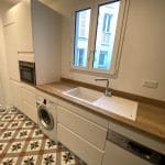 Rénovation cuisine 11e arrondissement Paris - rangements et évier