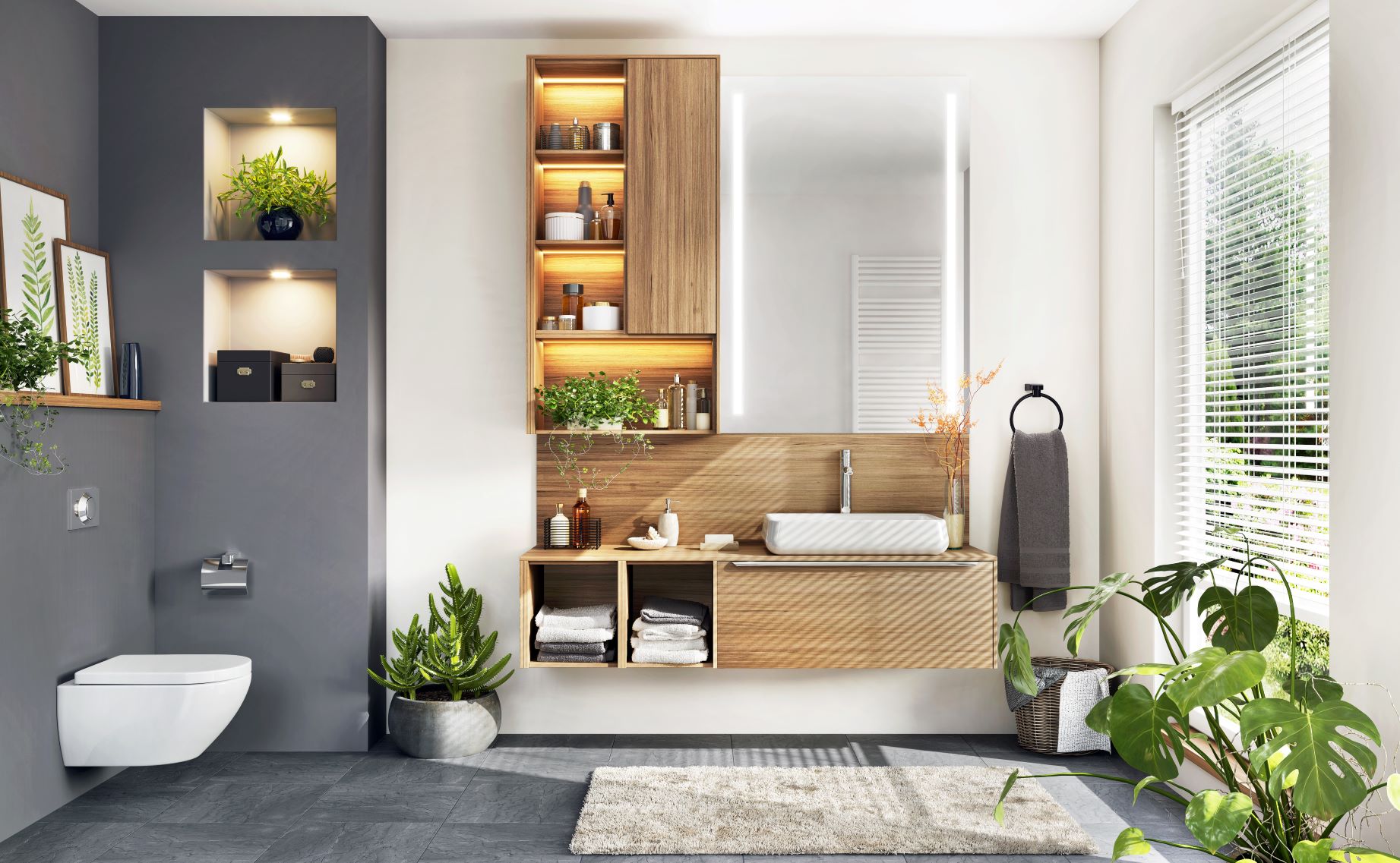 Rénovation complète pour concevoir un cabinet de toilette tendance