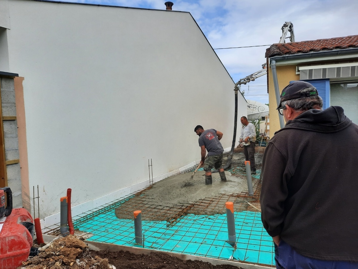 Construction de l'extension - Création d'une chambre parentale dans une extension à Eysines