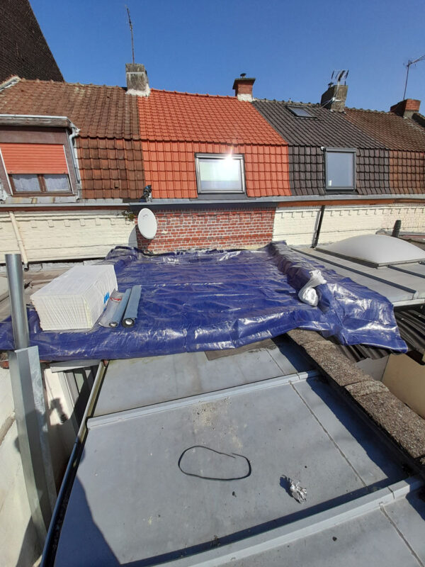 Rénovation de toiture plate et isolation intérieure à Roubaix (59)