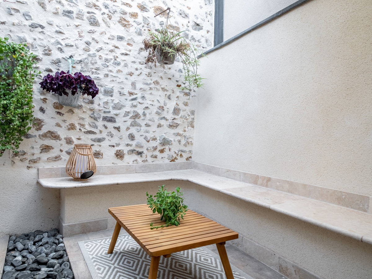 Terrasse aménagée - Rénovation complète d'une maison au Mans dans la Sarthe