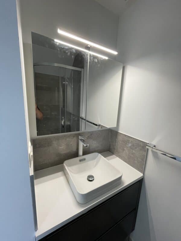Nouvelle vasque - Rénovation d'une salle de bain à Tressin