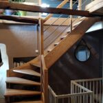 Rénovation escalier Voiron - bois clair et rambarde