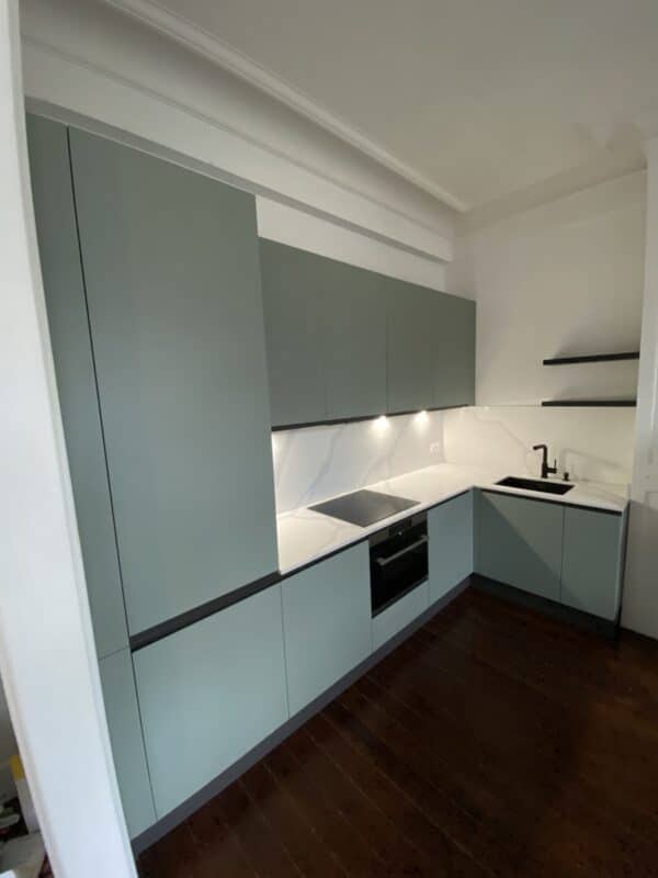Rénovation d'un appartement haussmannien à Lille (59) : cuisine aménagée