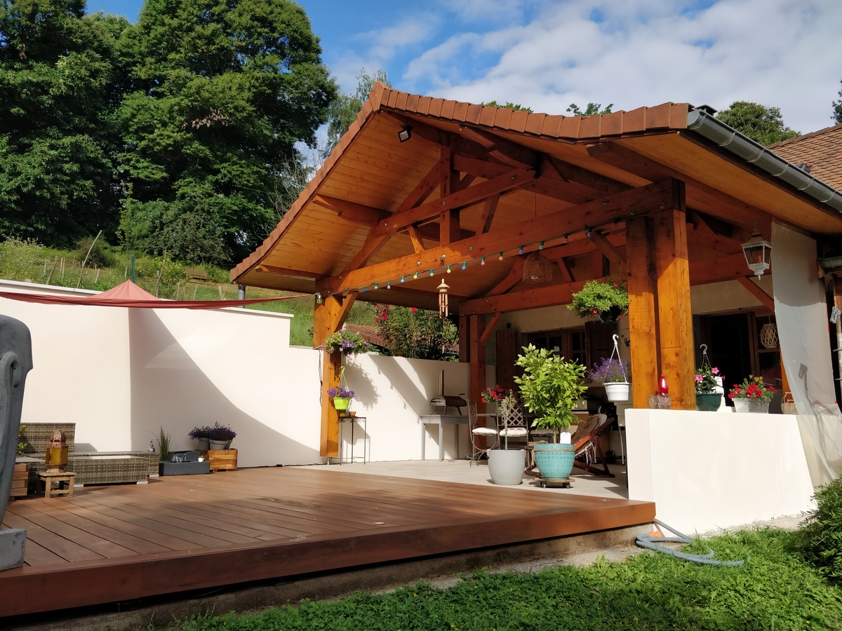 Rénovation de terrasse Saint-Albin-de-Vaulserre : partie en bois de la terrasse