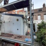 Désamiantage d’une toiture bac acier à Lille (59) - échafaudage