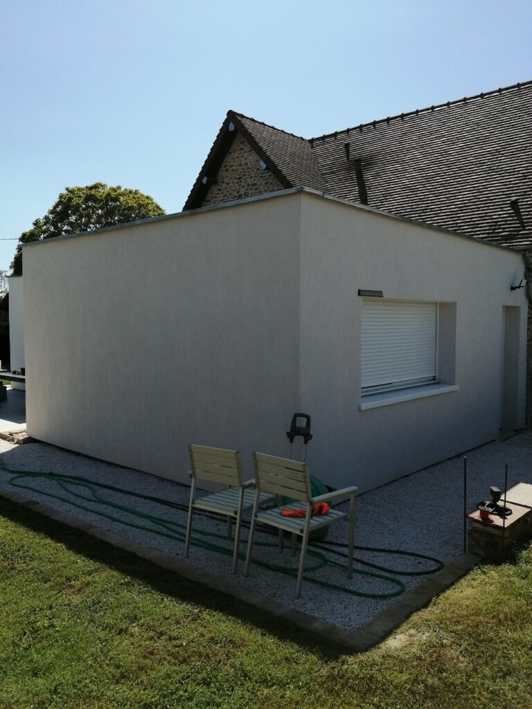 Extension de maison à Faverolles (28) - mur extérieur
