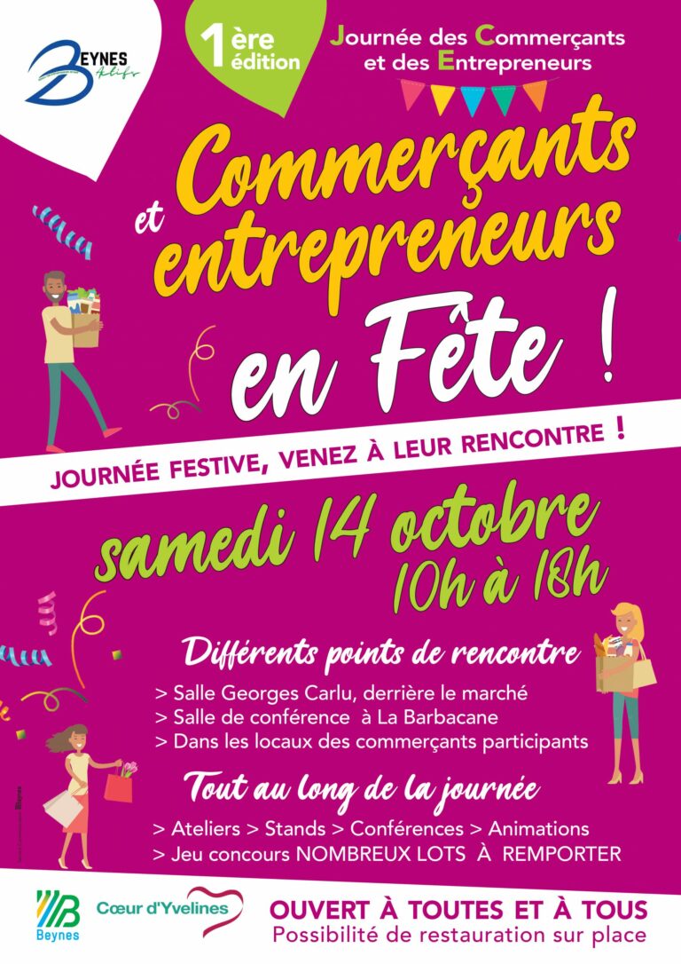 RDV à la Journée des commerçants et entrepreneurs à Beynes le 14 octobre (78)
