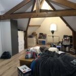 Rénovation partielle de maison à Vert-en-Drouais (28) - poutre apparente