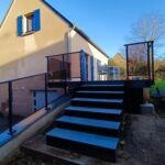 Aménagement d'une terrasse à Fougères (35) - escalier pour terrasse