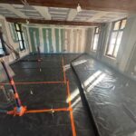 Rénovation partielle d'une maison à Wervicq-Sud (59) - préparation du nouveau sol dans la pièce à vivre