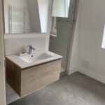 Rénovation d’un appartement à Munster (68) - salle de bain avec nouveau meuble vasque