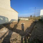 Extension de maison à Tournefeuille (31) - terrassement pour préparation des fondations de l'extension
